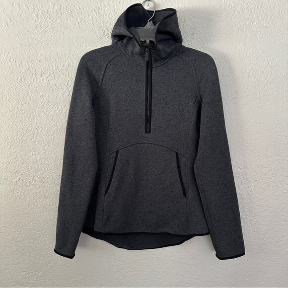Lululemon Fleece & Thank You Heathered Black Gray Pullover Jacket Hoodie 8 - Picture 2 of 6